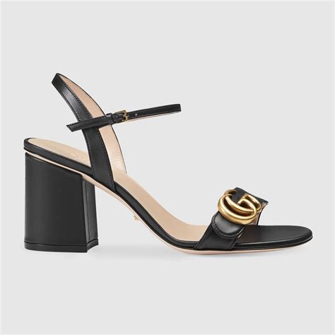 gucci black heel sandals|gucci chunky heel sandals.